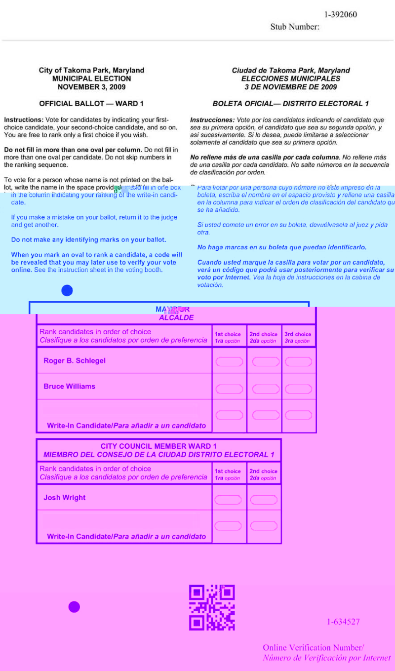 Scantegrity II Municipal Election at Takoma Park: The First E2E Binding Governmental Election with Ballot Privacy